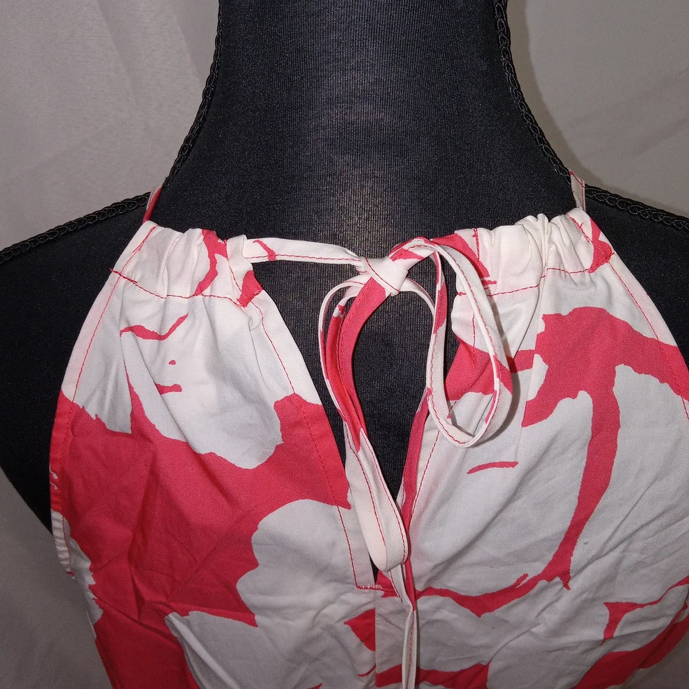Banana Republic Coral Floral Poplin Halter Midi Dress Size 6 NWT $120 - Picture 8 of 15